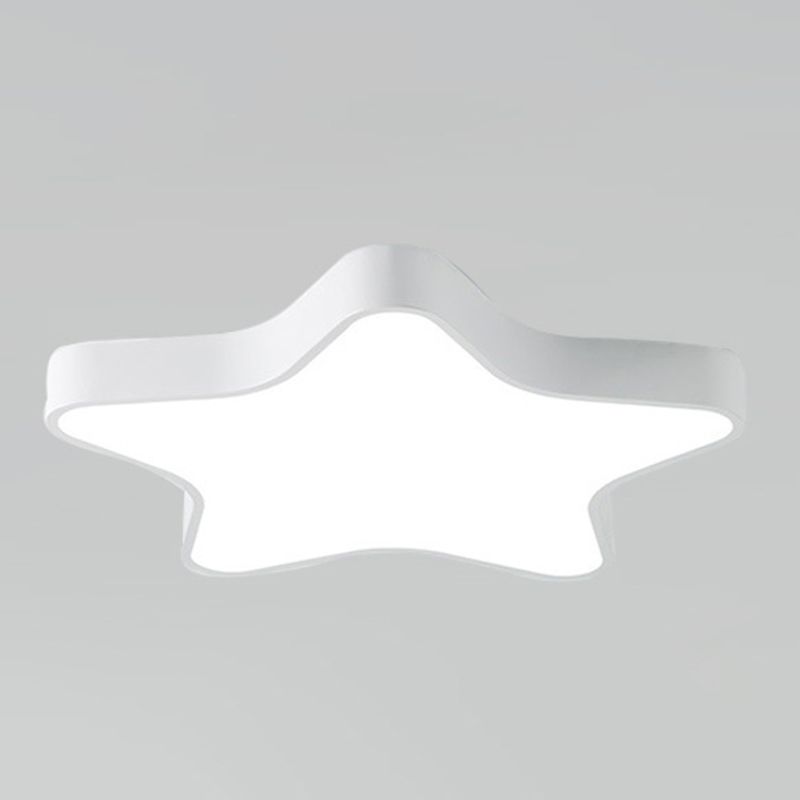 Pentagram Shape LED Ceiling Lamp Macaroon Modern Iron 1 Light Flush Mount for Bedroom