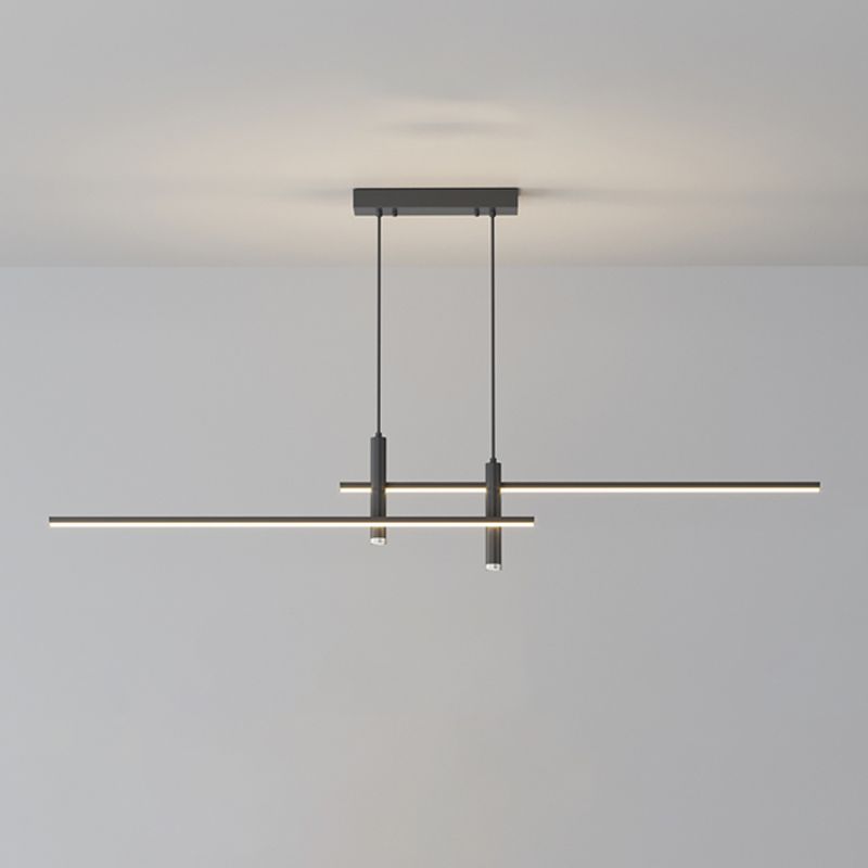 Style linéaire de style moderne Lights Metal 4 Light Island Lighting