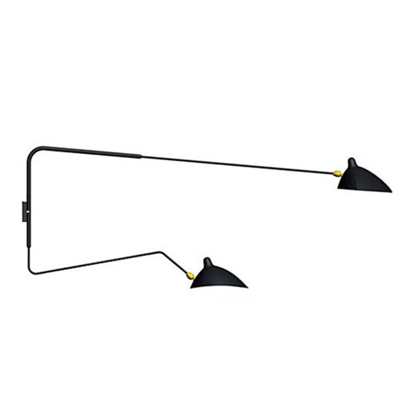 Nordic Style Metal Wall Light Long Arm Black Wall Sconce for Living Room