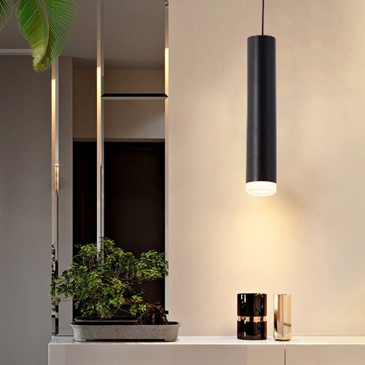 Modern Tubes Pendant Lighting Fixtures Acrylic 1 Light Hanging Lamps for Dinning Room
