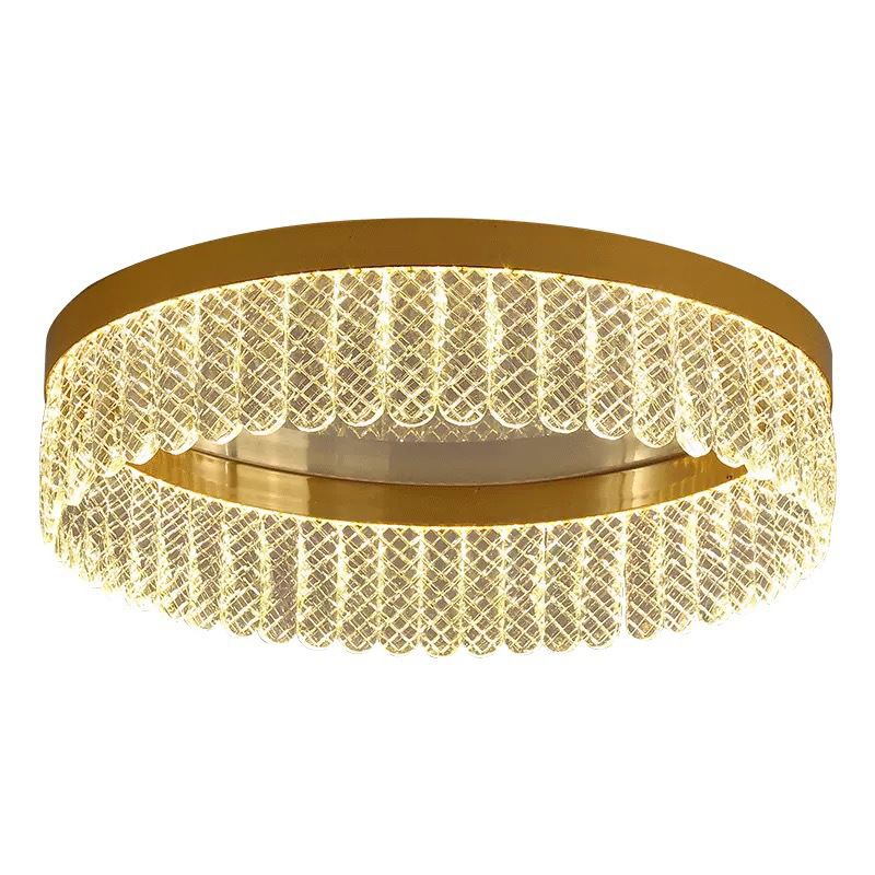 Prismatic Crystal Ring Shaped Flush-Mount Light Eenvoud Gold LED Plafond Fixture voor Slaapkamer