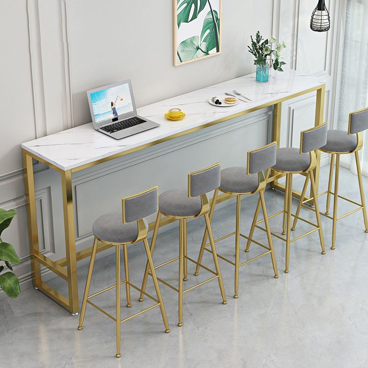 Modern Bar Dining Table Rectangle Bar Table with Trestle Base