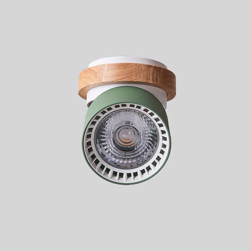 Metal Round Shaped Flush Mount Fixture Modern Style 1 Head Led Flush Light