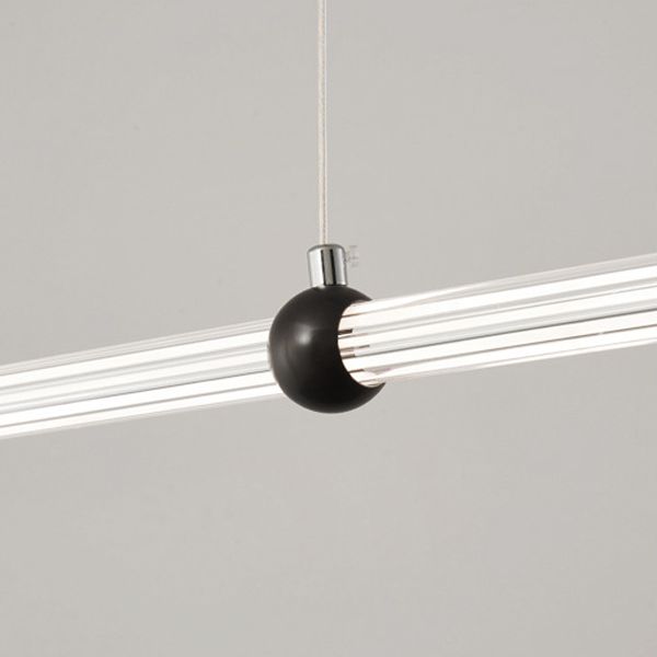 Linear LED Hanging Lamp Minimalism Island Light Fixture with Acrylic Shade for Dining Room