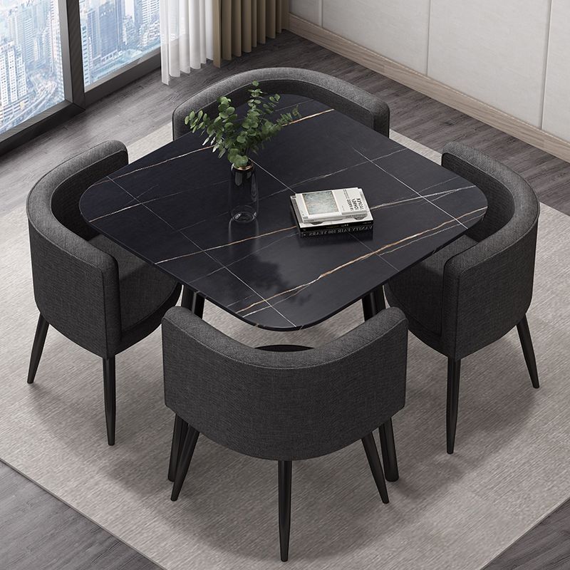 4-foot Dining Site Table Industrial Style Stone 35.5'' Dinette Table for Home