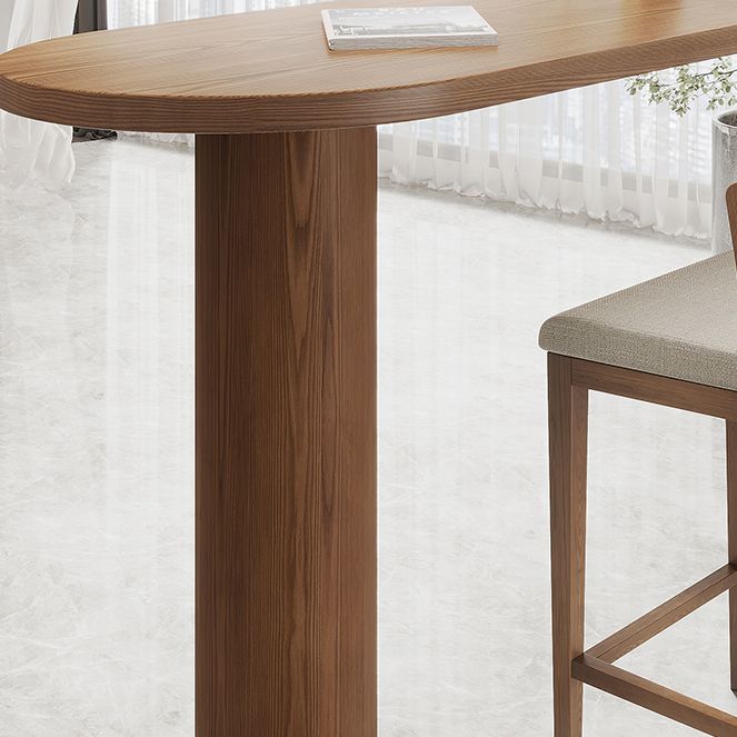 Double Pedestal Counter Height Dining Table Brown Counter Wine Table