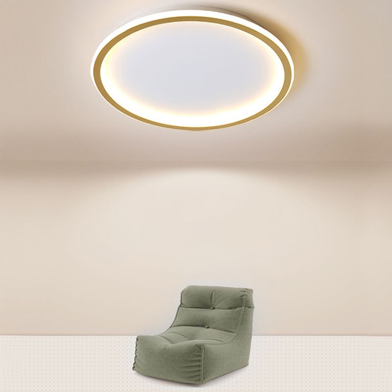 Modern Circolare Flush Light Metal e Acrylic Gold Led Surface Mount Massimale Luci per Living Room