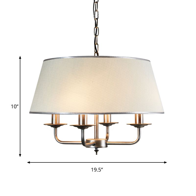 White 4 teste lampadario Light Segnugge in tessuto retrò Terlina Accampa a sospensione con design Candelabra