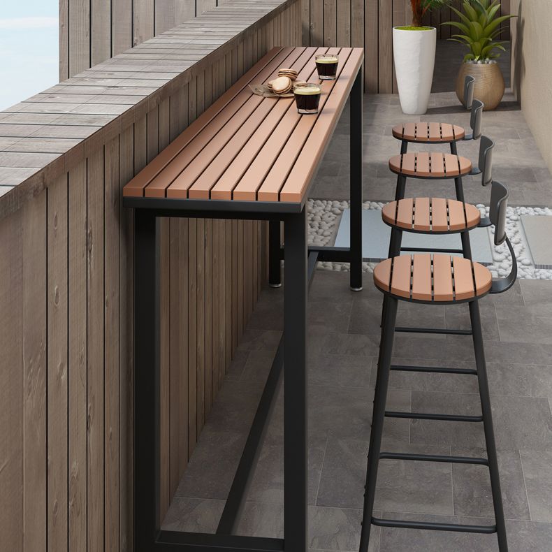Balcony Rectangle Modern Pub Bar Table Footrest Trestle Wood Bar/Dinette Table