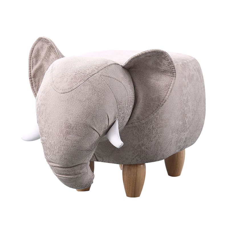 Contemporary Faux Leather Upholstered Ottoman Specialty Shape Pouf