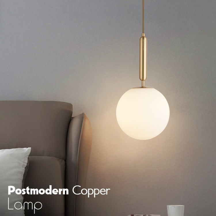 Modern Simplicity Round Ceiling Pendant Milk Glass Hanging Light for Living Room