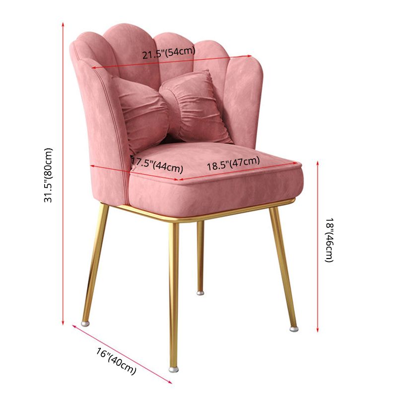 Chaise de salle à manger Glam, chaise à dossier solide de 21 po de large avec 4 pieds en métal pour la maison