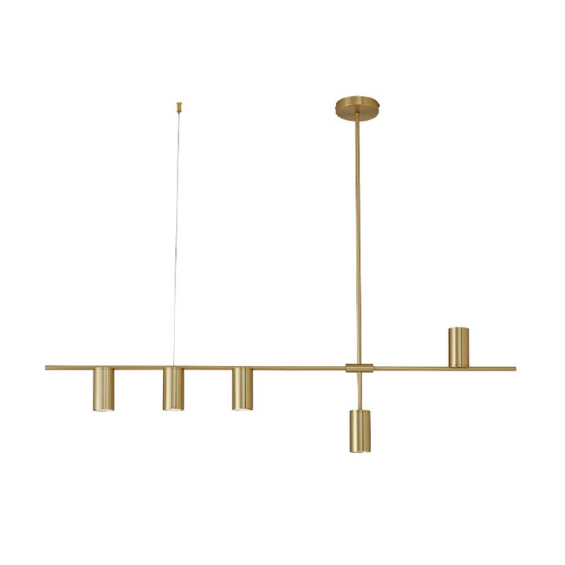 Multiple-Light Cylinder Island Pendant Modern Metal Island Lighting
