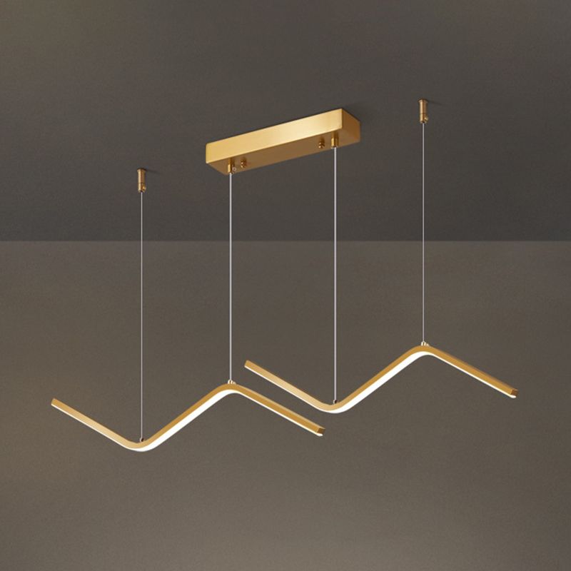 Colgante Nordic Brass Brass Island Light Gold Led Island LED para comedor