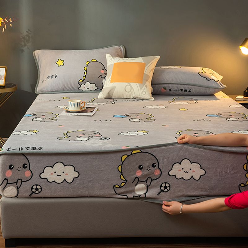 Cotton Flannel Bed Sheet Set Printed Bed Sheet Set with Wrinkle Resistant