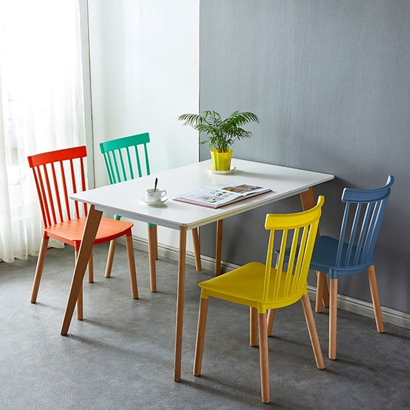 Contemporary Wood Indoor-Outdoor Room Side Chair Slat Back Chair