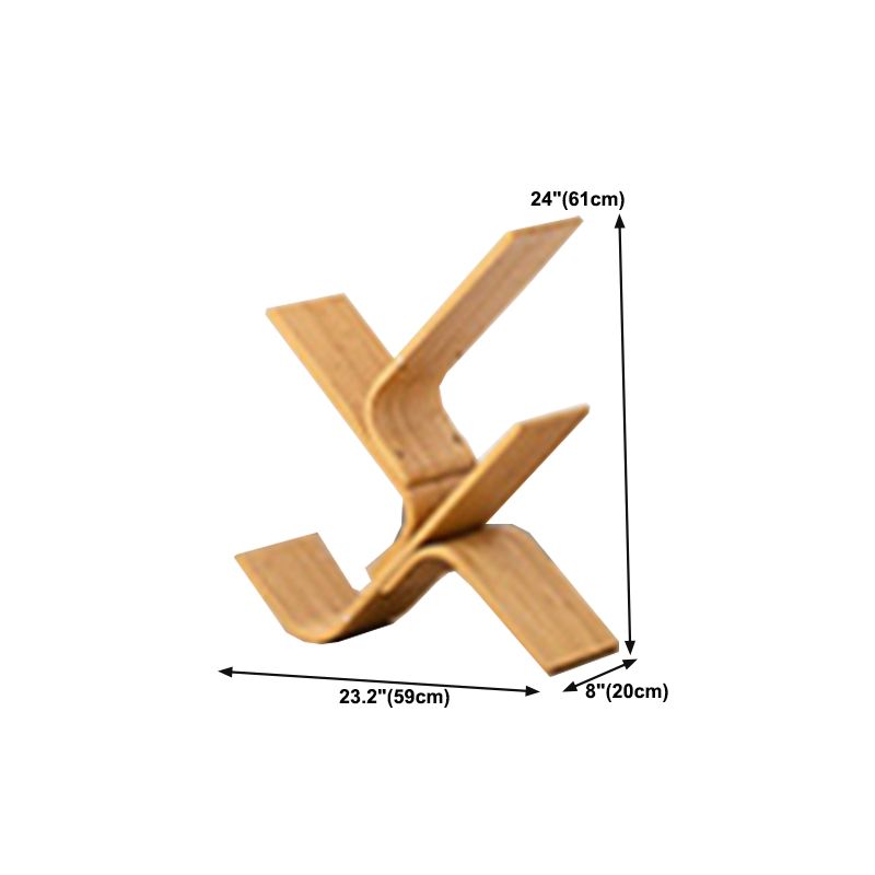 Geometry Bamboo Bookshelf Modern Bedroom Bookcase with Shelf 23.2" W X 8" D