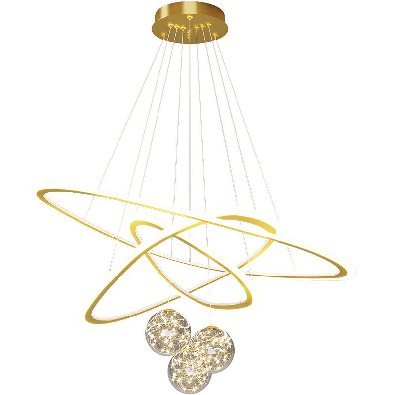 Multi Lights Pendant Chandelier Modern Style Glass Hanging Lamps