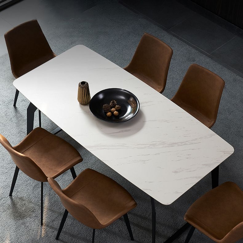 Modern 1/4/5/6/7 Pieces Furniture White Rectangle Sintered Stone Dining Room Set