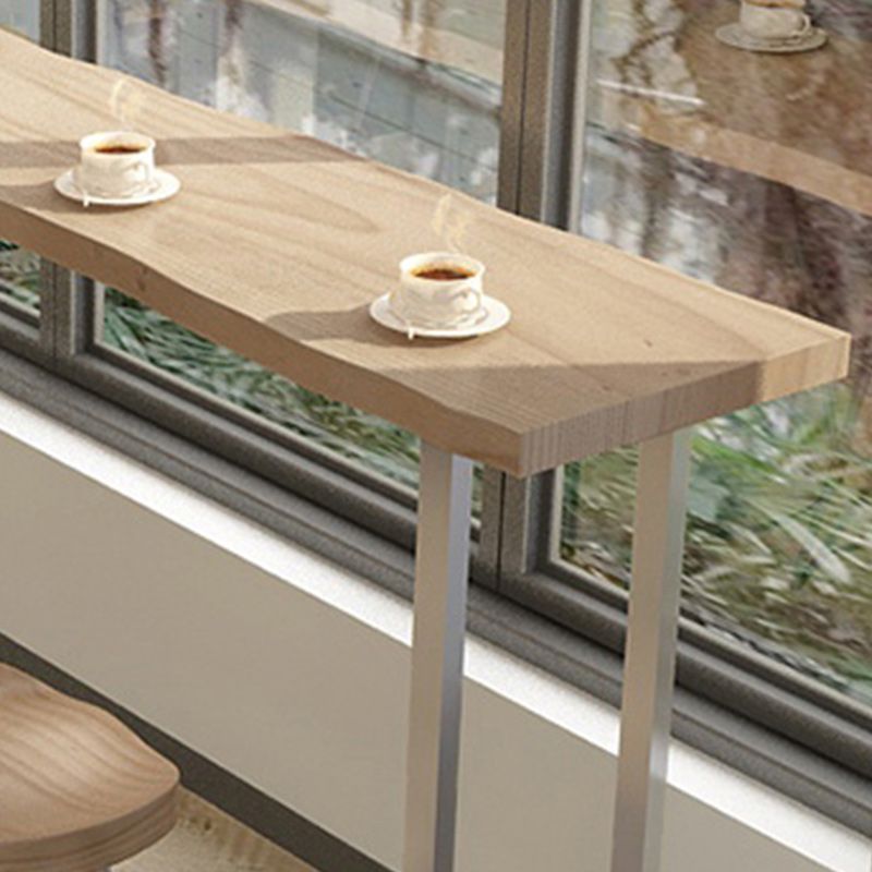 Modern Rectangle Pub Table Set 1/5 Pieces Wooden Counter Table with Backless Stools