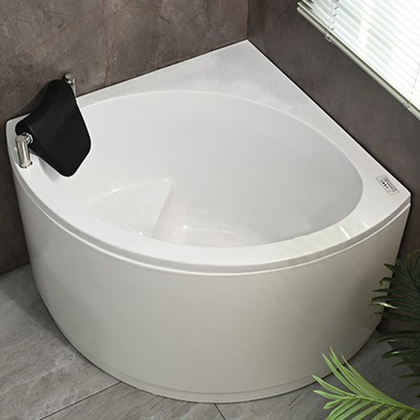 Bathroom Modern Corner Bathtub with Drain and Overflow Trim Bath Tub