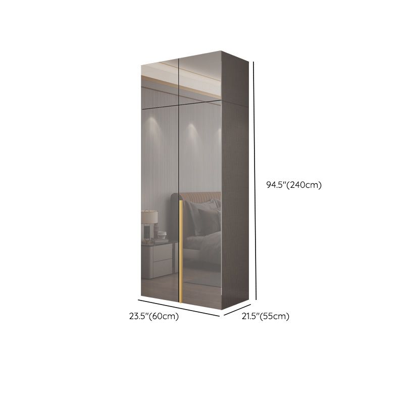 Bedroom Modern Storage Armoire Wooden Wardrobe Cabinet with Garment Rod