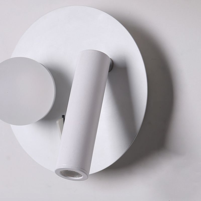 Modern LED Metal Wall Sconce Geometric Shape Wall Light with Acrylic Shade for Bedroom