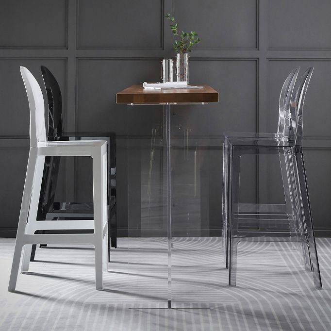 1/2/3/5Pieces Modern Rectangle Pub Table Set Wooden Counter Table with Acrylic Stools