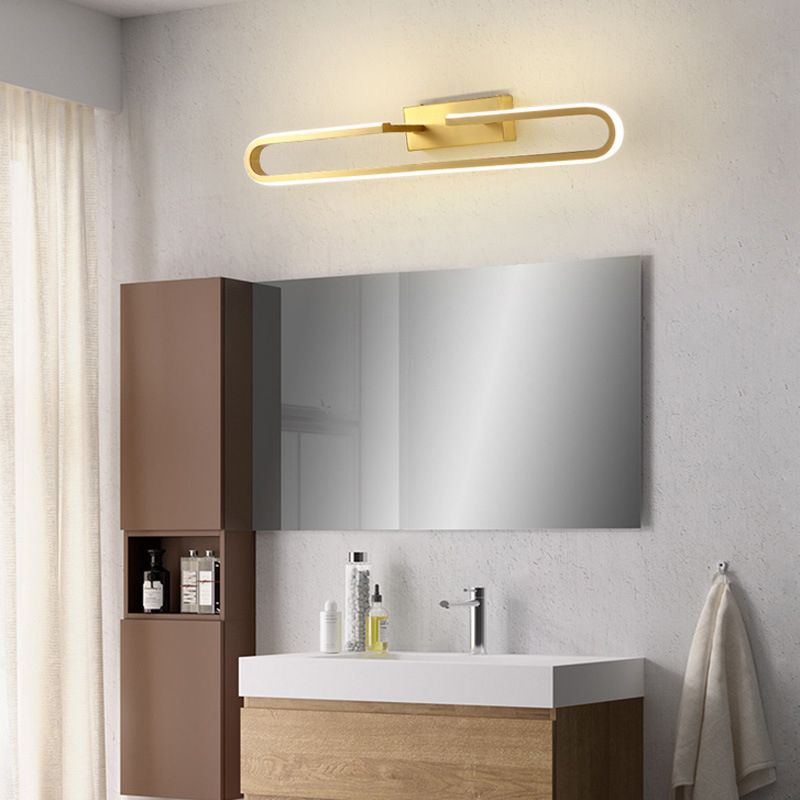 Postmodern Oval Ring Wall Mounted Lights Acrylic Flush Mount Wall Sconce for Bathroom