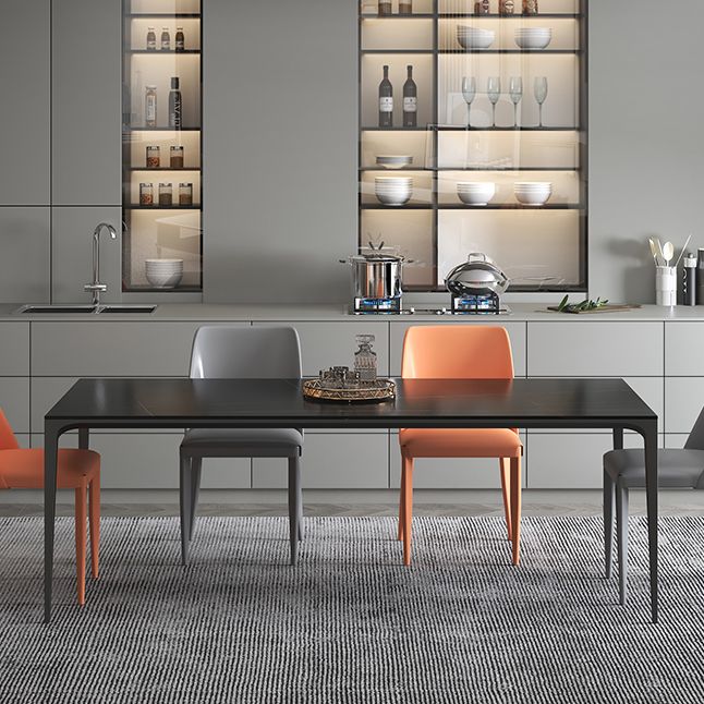 Tavolo da pranzo standard rettangolo contemporaneo tavolo da pranzo in pietra sinterizzato con base a 4 gambe