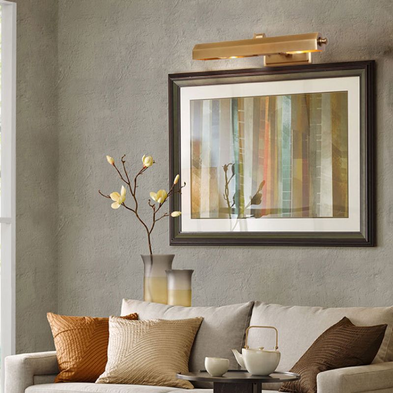 Geometric Shape Metal Vanity Light Modern Style 2 Lights Vanity Light Fixture in Brass