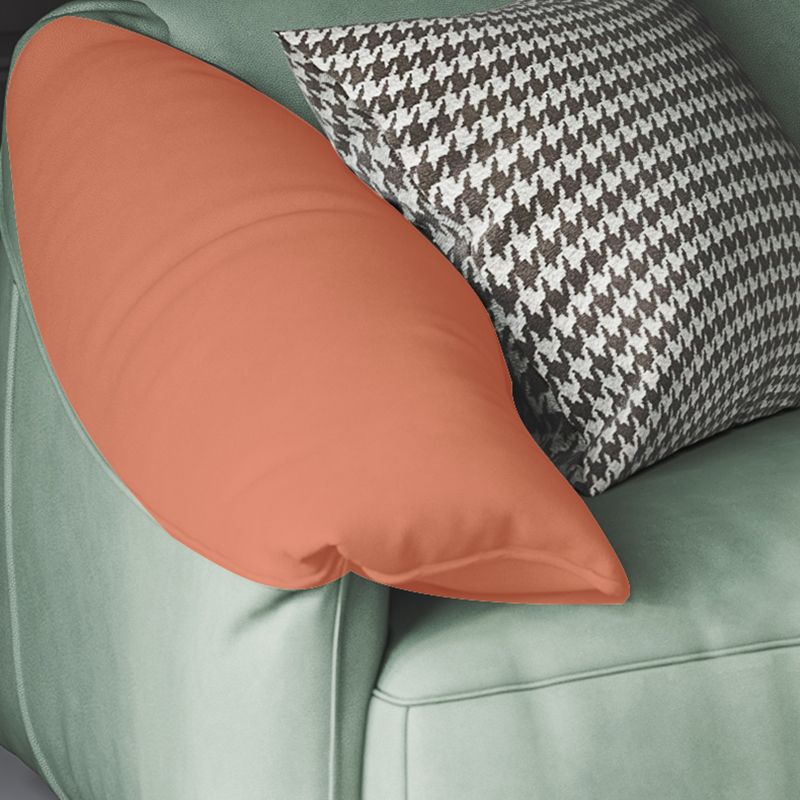 Stationary Stain Resistant Faux Leather Tuxedo Arm Cushions Green Sofa