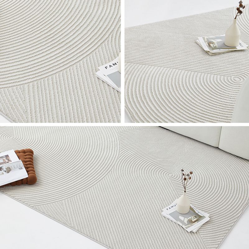 Light Gray Industrial Rug Blended Stripe Rug Stain Resistant Rug for Living Room