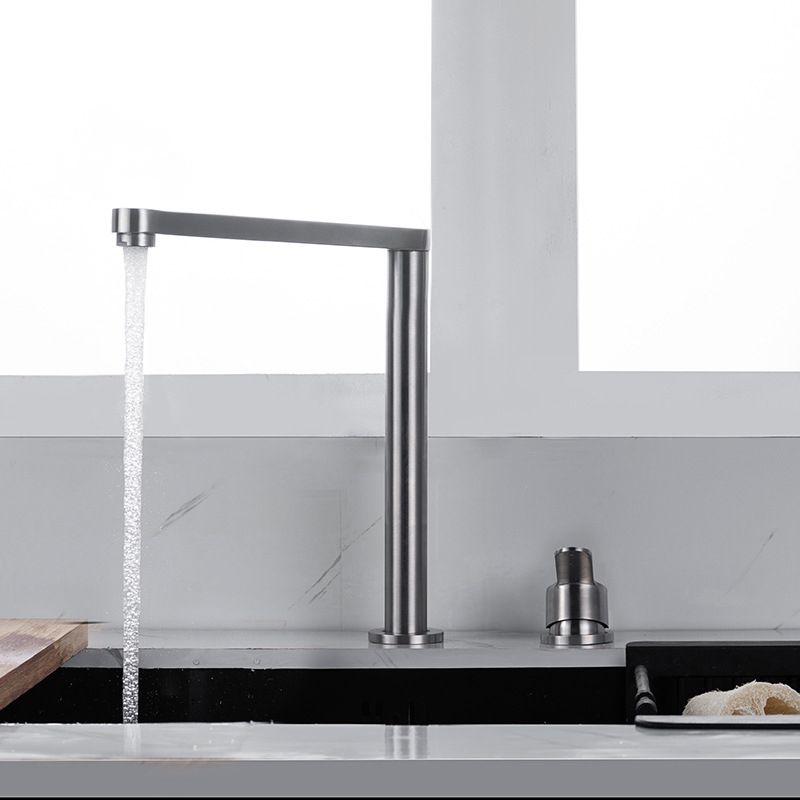 Modern Stainless Steel Kitchen Faucet with Single Handle Lead Free Faucet