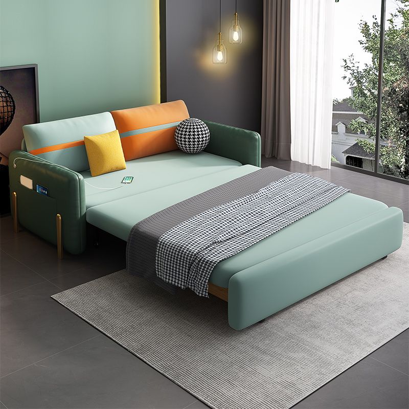 Pillow Included Sofa Futon Cushion Back Square Arms Futon Sleeper Sofa