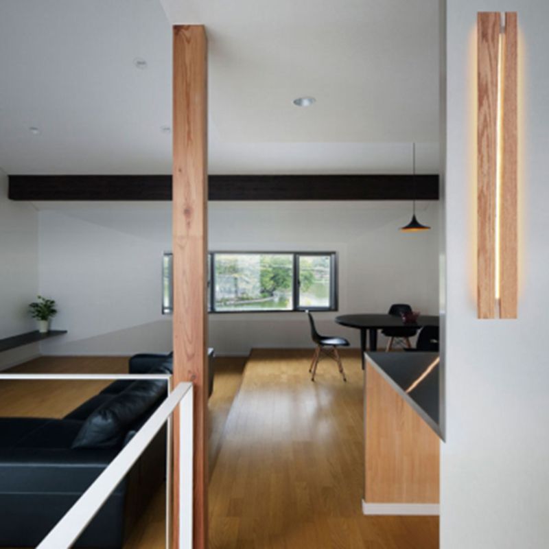 1 Light Rectangle Wall Sconce Lighting Modern Wall Lamp Wood Sconce Lights