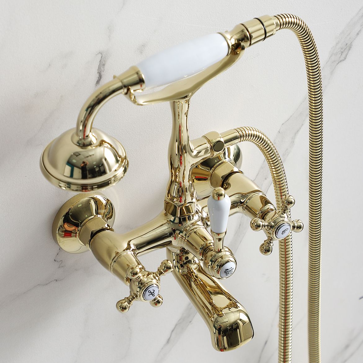 Glam Retro Wall Mounted Metal Claw Foot Tub Faucet Trim Low Arc Claw Foot Tub Faucet