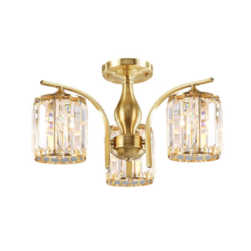 Modern Minimalist Ceiling Lamp Crystal Shade Flush Mount Light Fixture for Bedroom