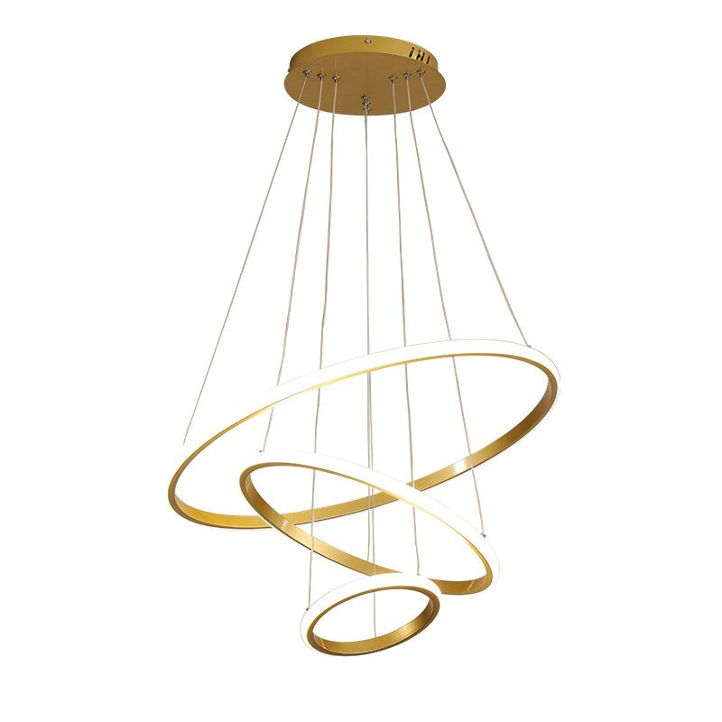 Modern Simplicity Orbicular Chandelier Lamp Aluminum Hanging Pendant Lights for Restaurant