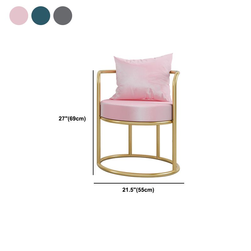 Glam Style 21.65" Wide Pillow Back Sponge Metal Frame Arm Chair