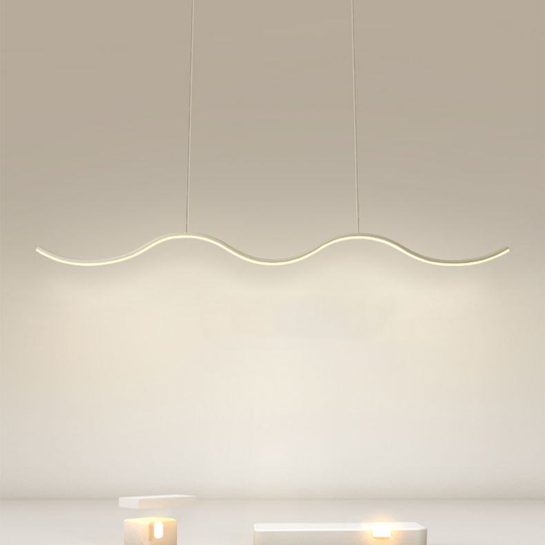 Metal Linear Shade Island Pendant Postmodern Style 1 Light Island Lighting for Living Room