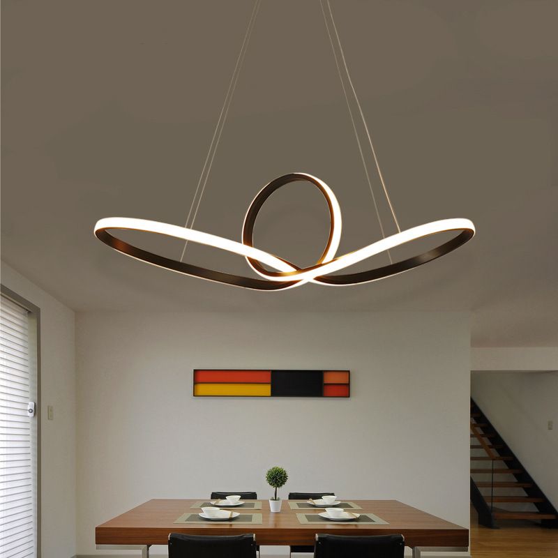 Acrylic Twist Pendant Ceiling Light Simplicity LED Suspended Lighting Fixture for Dining Room