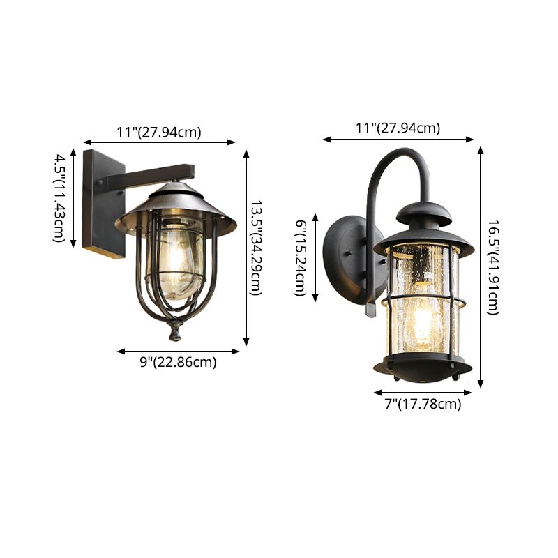 Geometrische klare Glas Wandleuchte Schatten Industrielles 1-Licht-Wandmontage Licht für den Außenbereich