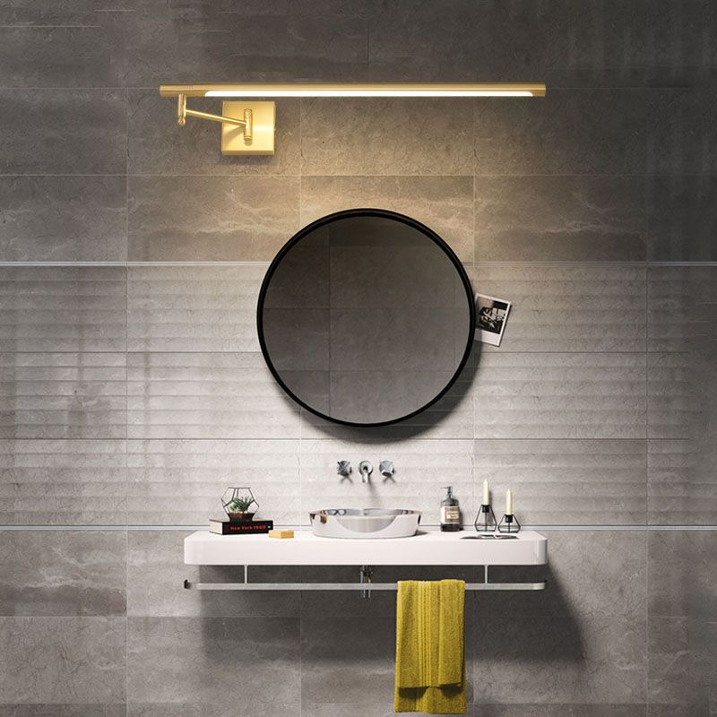 Linear Metal 1-Light Vanity Wall Sconce Contemporary Wall Mounted Lamp for Bathroom