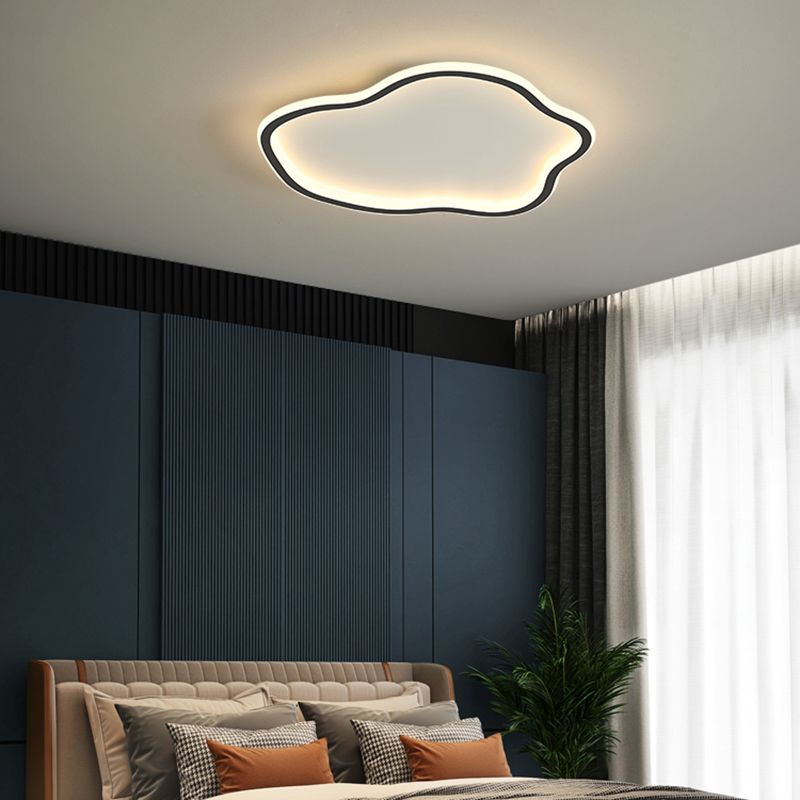 Plafonnier LED créatif moderne, luminaire de plafond en forme de nuage de fer avec abat-jour en acrylique