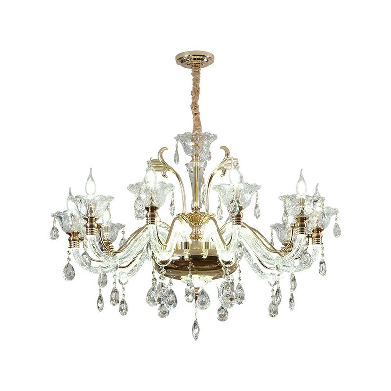 Crimle Crystal Hanging Light European Style Chandelier Lighting pour le salon