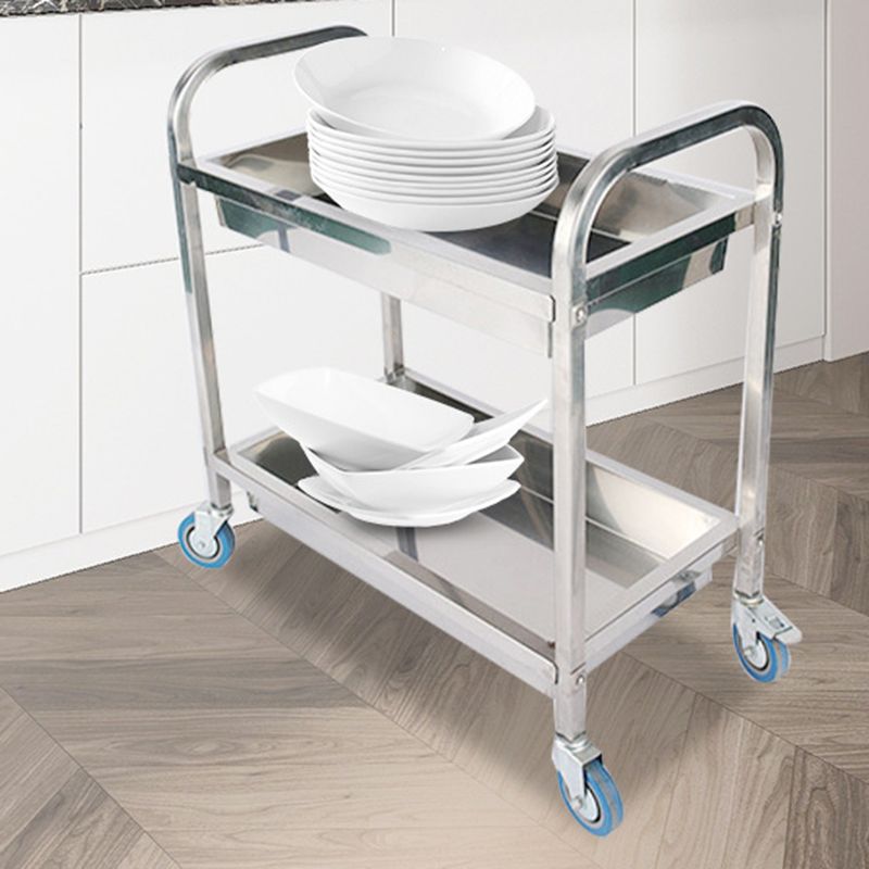 Modern Style Metal Prep Table Rectangular Prep Table with Casters