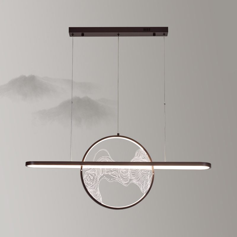 Modern Geometric Pendant Lighting Metal 2-Light Island Pendant Lights