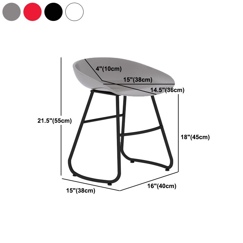 Modern Armless Backrest Counter Stool Iron Bar Stool with Acrylic Seat for Milk Tea Shop