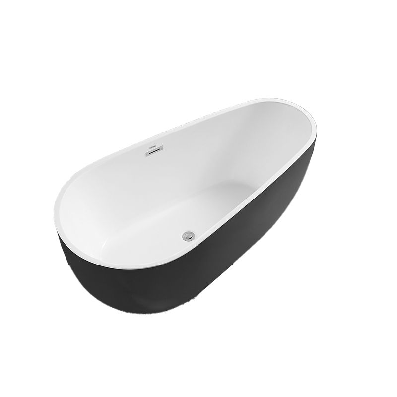 Modern Freestanding Bath Tub Acrylic Free Form Bathtub with Overflow Trim